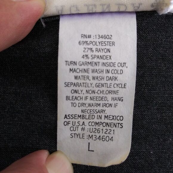 Agenda Shirt Womens Large Black Short Sleeve Scrunchy Side Pullover Blouse Top - Picture 6 of 6